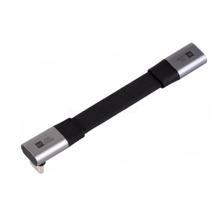 WAVESHARE USB4 V2.0 Type-C Extension Cable 80Gbps High-Definition Video Transmission, Straight Head, 90-Degree Bend Head