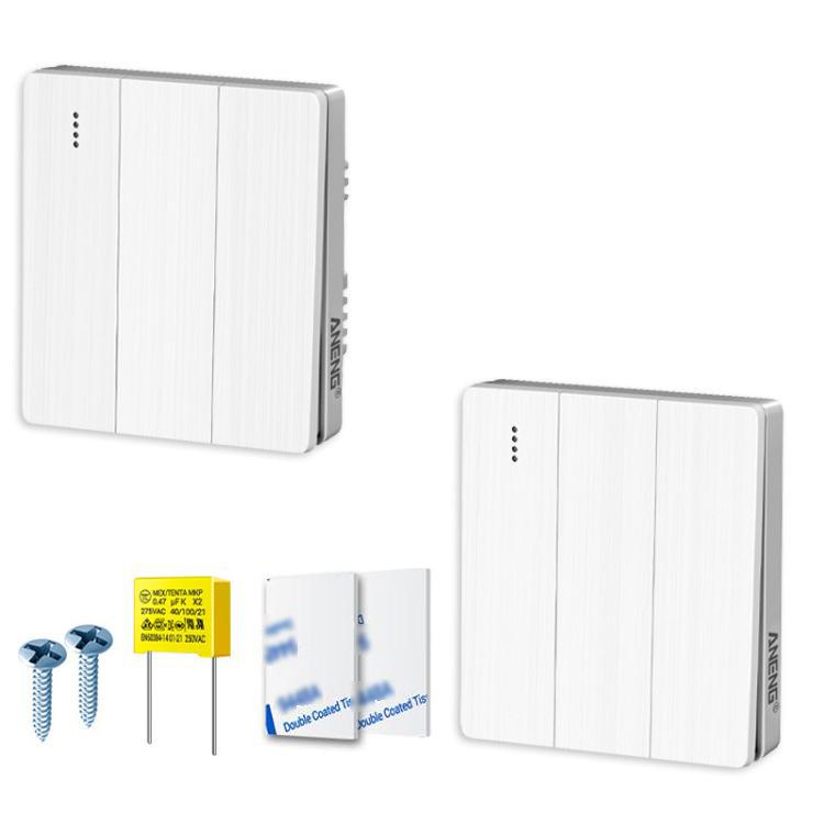 ANENG Remote Control Wireless Smart Home Lighting Panel, One-Gang, Two-Gang, Three-Gang