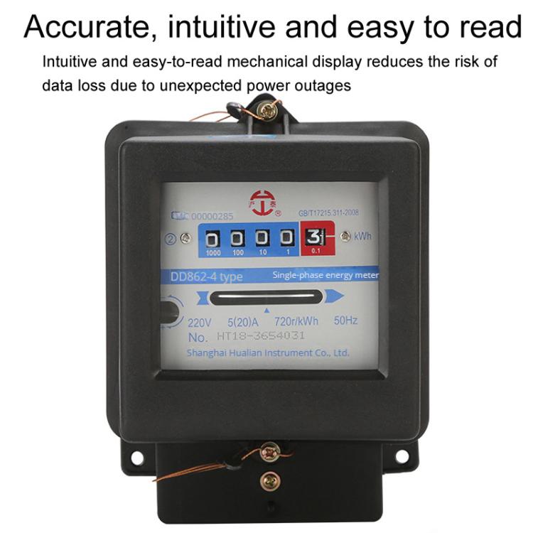 Hutai Home Use Single-Phase Mechanical Electricity Meter High Precision Energy Meter, 5-20A, 10-40A, 15-60A, 20-80A, 30-100A