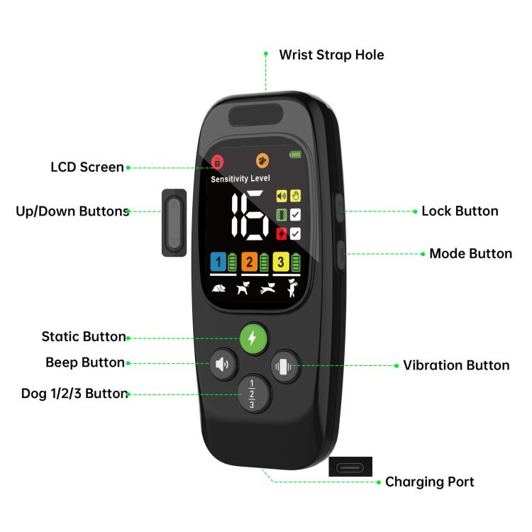 T800S 3-In-1 Remote Dog Trainer Bark Collar With Two-Way Communication Displays Dog Status & Activity Monitor, T800S