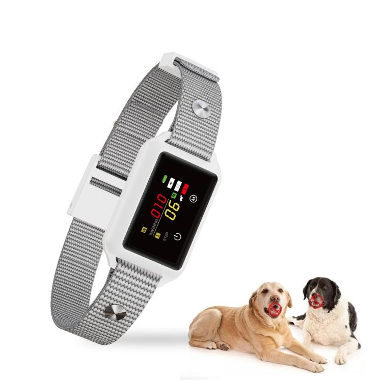 B800 Smart Anti-Bark Collar Electric Shock Dog Trainer With Color Screen & Anti-False Trigger, IP68 Waterproof, Magnetic Charging, Electric Shock Gray, Electric Shock Black