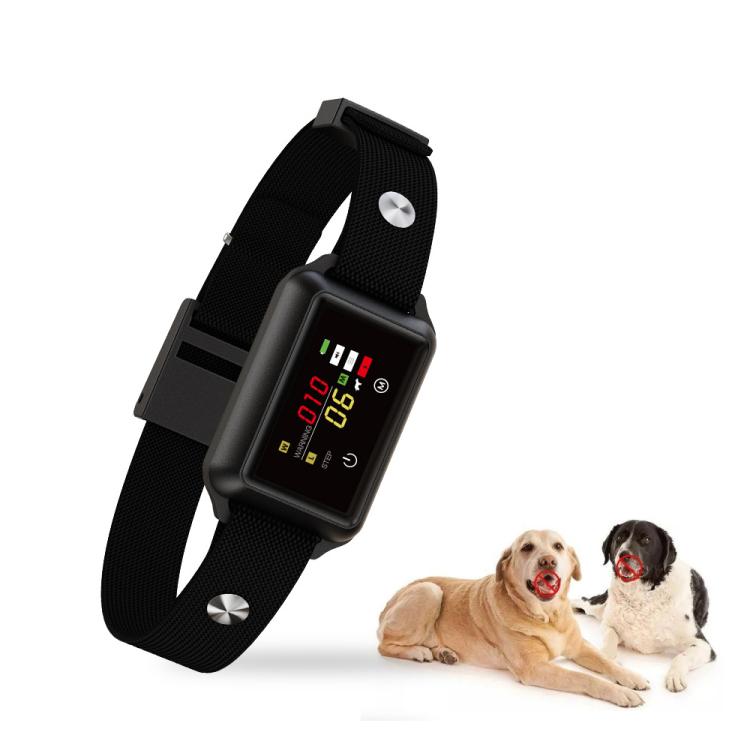 B800 Smart Anti-Bark Collar Electric Shock Dog Trainer With Color Screen & Anti-False Trigger, IP68 Waterproof, Magnetic Charging, Electric Shock Gray, Electric Shock Black