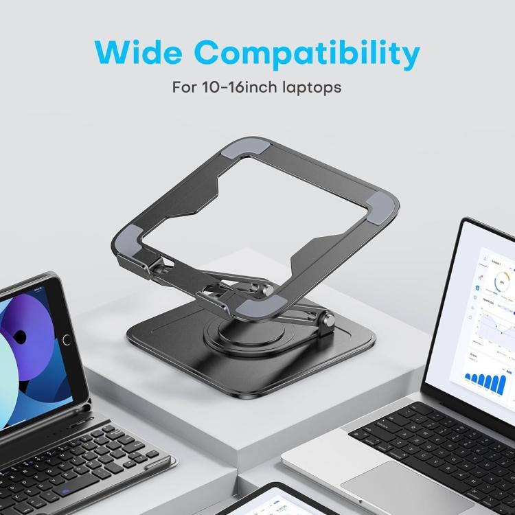 360 Degree Rotating Foldable Height Adjustable Ventilated Metal Computer Stand, NH-02Pro