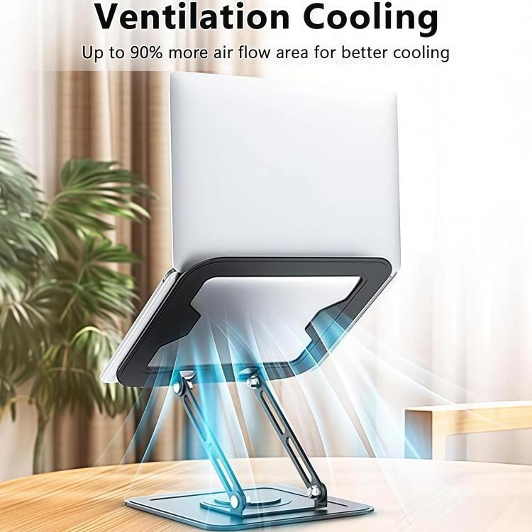 360 Degree Rotating Foldable Height Adjustable Ventilated Metal Computer Stand, NH-02Pro