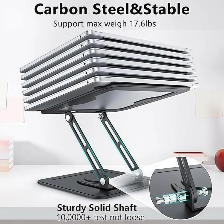 360 Degree Rotating Foldable Height Adjustable Ventilated Metal Computer Stand, NH-02Pro