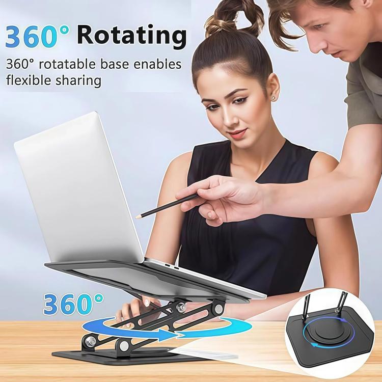 360 Degree Rotating Foldable Height Adjustable Ventilated Metal Computer Stand, NH-02Pro
