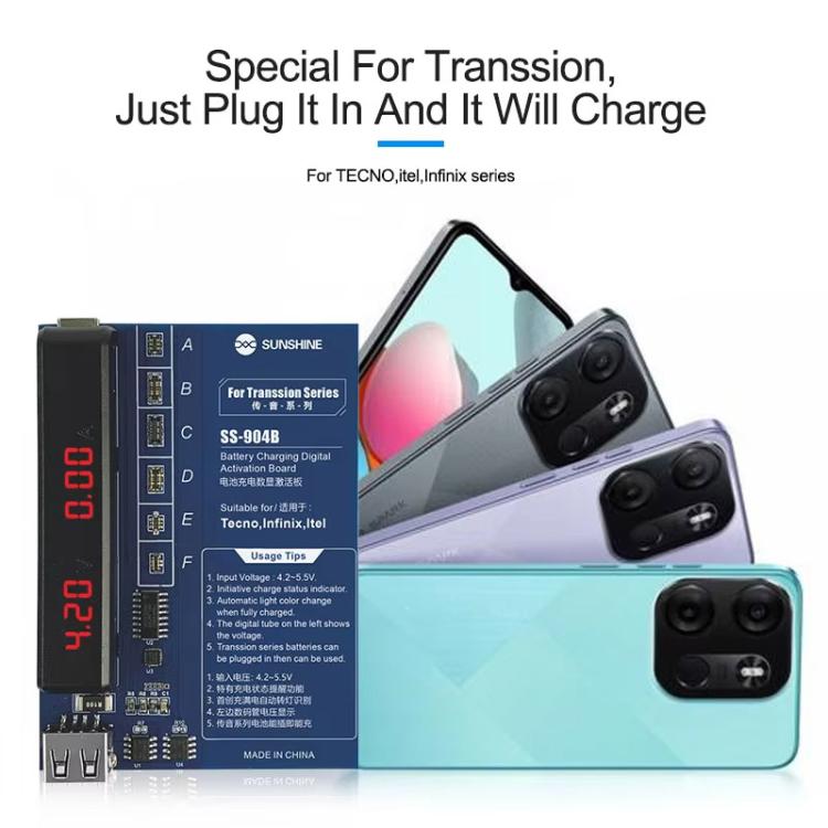 For Transsion Series Battery Charging Digital Display Activation Board Mobile Phone Repair Tool, SS-904B