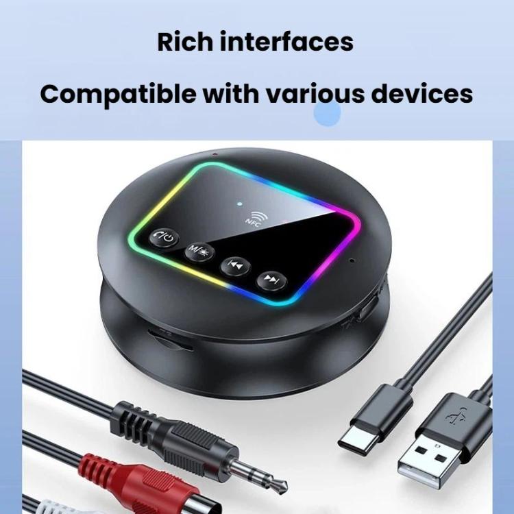 GT77 NFC Bluetooth Receiver & Transmitter With Ambient Light Car Audio Amplifier & Audio Converter, GT77