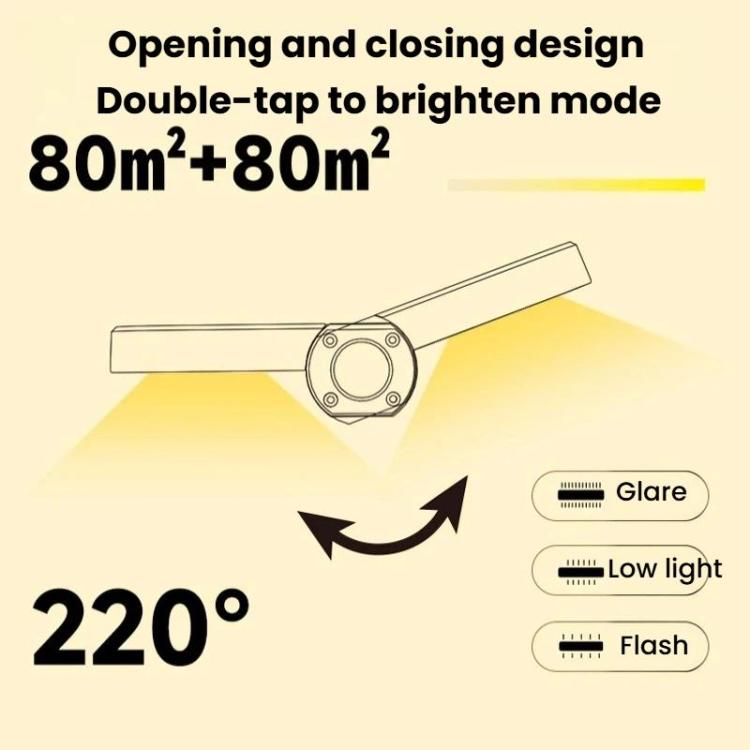 WUSHANG WS-HD52 Portable Foldable Solar String Light With Battery Indicator Multi-Level Dimmable Camping Lantern