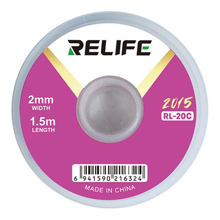 RELIFE RL-20C PCB Solder Cleaning Corrosion-Resistant Solder Removal Tape, 1.5mm x 1.5m, 2mm x 1.5m, 2.5mm x 1.5m, 3mm x 1.5m, 3.5mm x 1.5m