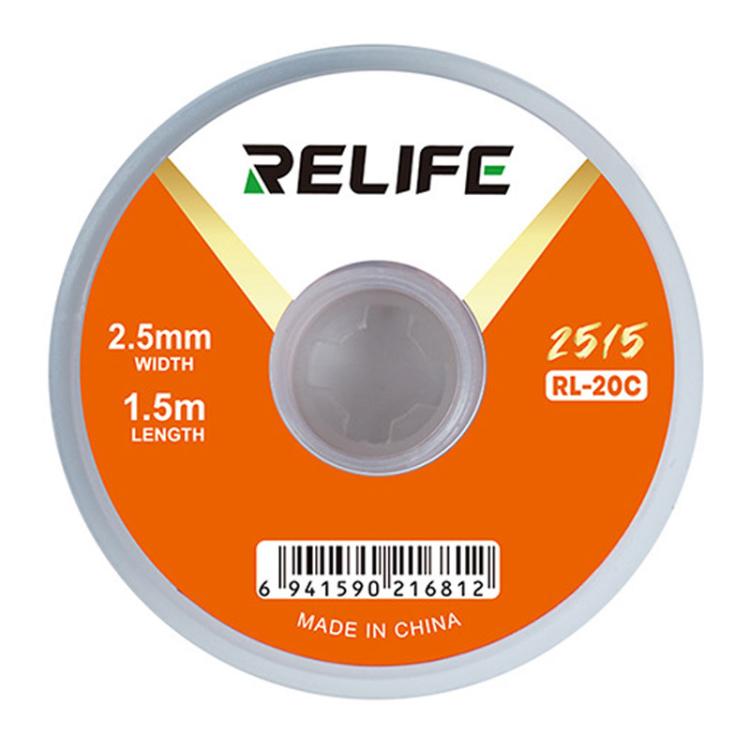 RELIFE RL-20C PCB Solder Cleaning Corrosion-Resistant Solder Removal Tape, 1.5mm x 1.5m, 2mm x 1.5m, 2.5mm x 1.5m, 3mm x 1.5m, 3.5mm x 1.5m