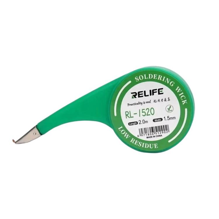 Powerful Solder Removal Tape Low Residue No-Clean Solder Removal Tape for Repair and Soldering, RELIFE 1.5mm x 2m, RELIFE 2mm x 2m, RELIFE 2.5mm x 2m, RELIFE 3mm x 2m, RELIFE 3.5mm x 2m
