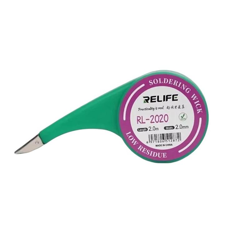 Powerful Solder Removal Tape Low Residue No-Clean Solder Removal Tape for Repair and Soldering, RELIFE 1.5mm x 2m, RELIFE 2mm x 2m, RELIFE 2.5mm x 2m, RELIFE 3mm x 2m, RELIFE 3.5mm x 2m