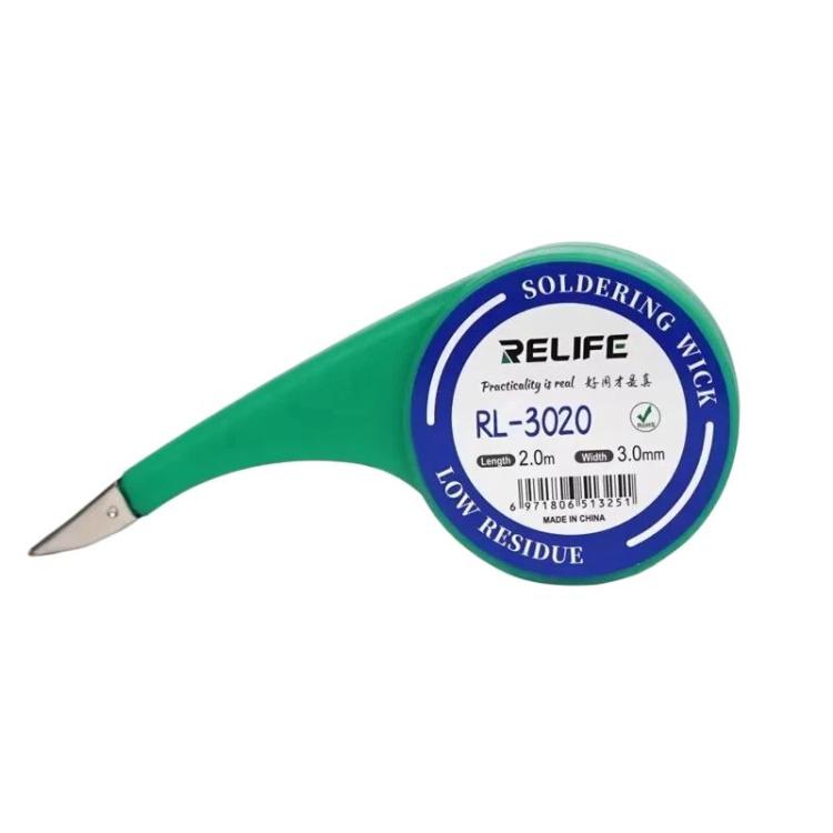 Powerful Solder Removal Tape Low Residue No-Clean Solder Removal Tape for Repair and Soldering, RELIFE 1.5mm x 2m, RELIFE 2mm x 2m, RELIFE 2.5mm x 2m, RELIFE 3mm x 2m, RELIFE 3.5mm x 2m