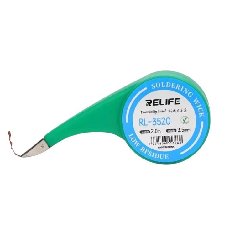 Powerful Solder Removal Tape Low Residue No-Clean Solder Removal Tape for Repair and Soldering, RELIFE 1.5mm x 2m, RELIFE 2mm x 2m, RELIFE 2.5mm x 2m, RELIFE 3mm x 2m, RELIFE 3.5mm x 2m