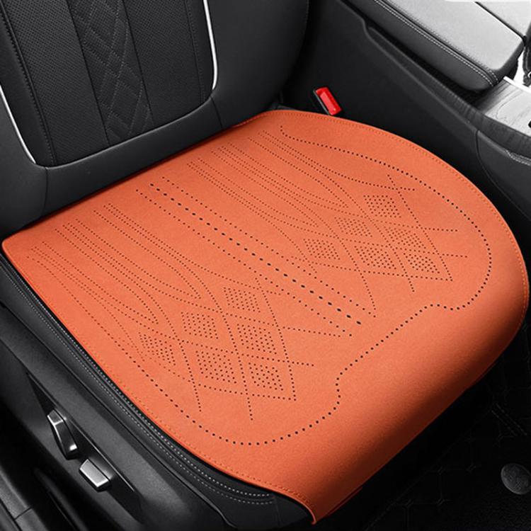 ZD25A Universal Suede Car Seat Cushion Summer Breathable Double-Sided Seat Pad, Front Row Black, Front Row Orange, Front Row Grey, Back Row Black, Back Row Orange, Back Row Grey