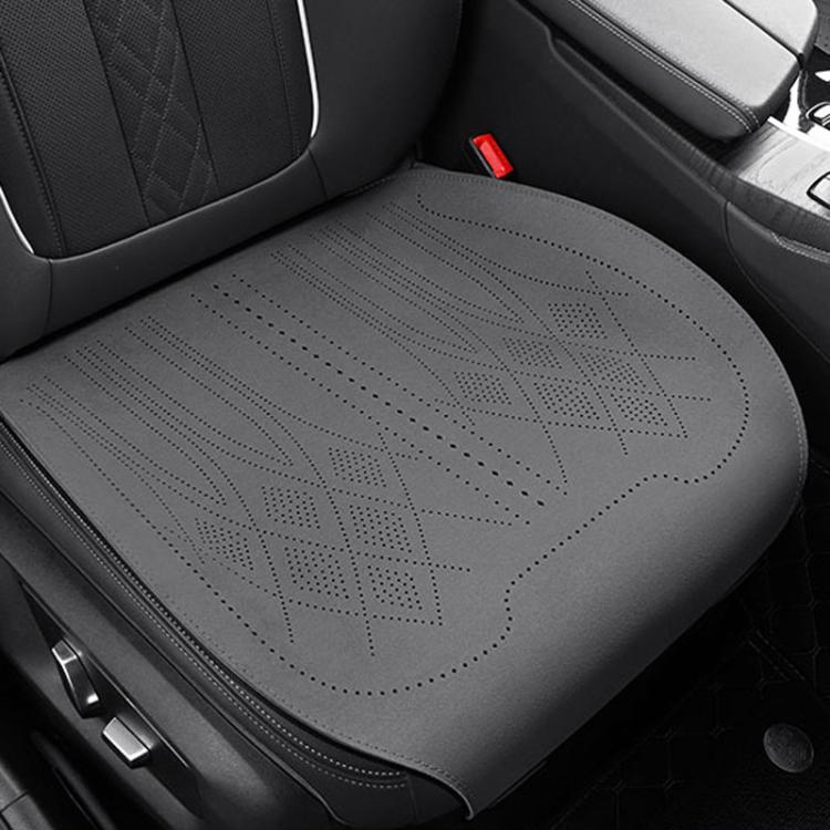 ZD25A Universal Suede Car Seat Cushion Summer Breathable Double-Sided Seat Pad, Front Row Black, Front Row Orange, Front Row Grey, Back Row Black, Back Row Orange, Back Row Grey