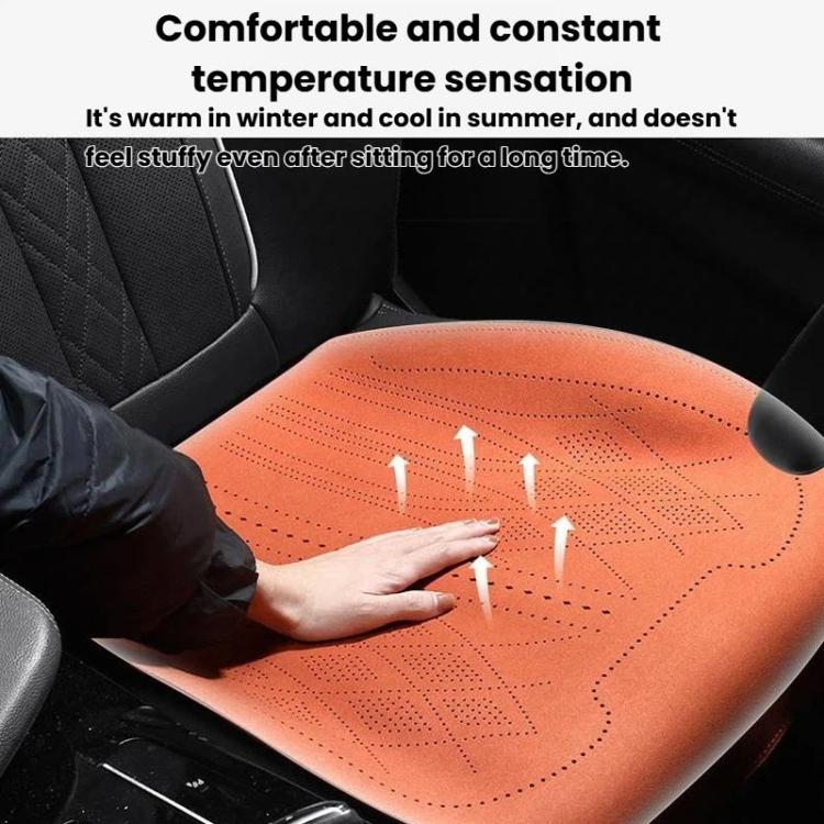 ZD25A Universal Suede Car Seat Cushion Summer Breathable Double-Sided Seat Pad, Front Row Black, Front Row Orange, Front Row Grey, Back Row Black, Back Row Orange, Back Row Grey