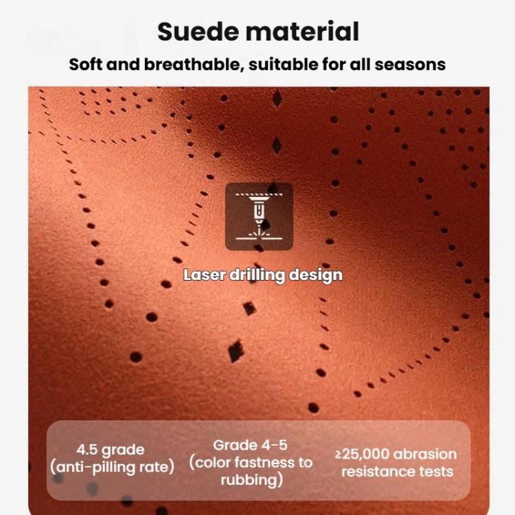 ZD25A Universal Suede Car Seat Cushion Summer Breathable Double-Sided Seat Pad, Front Row Black, Front Row Orange, Front Row Grey, Back Row Black, Back Row Orange, Back Row Grey