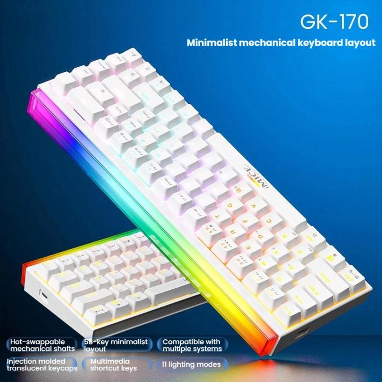 iMICE GK-170 Type-C 1.5m Wired Hot-Swappable 68-Key RGB Mechanical Keyboard, GK-170