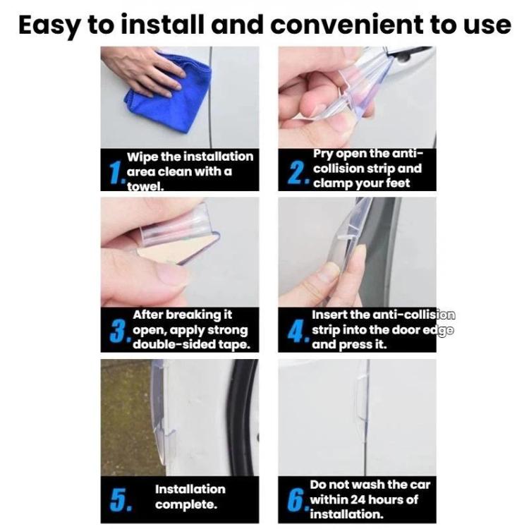 SHUNWEI SD-2158 4pcs / set Universal Car Door Anti-Collision Sticker Door Edge Anti-Scratch & Anti-Bump Rubber Strip