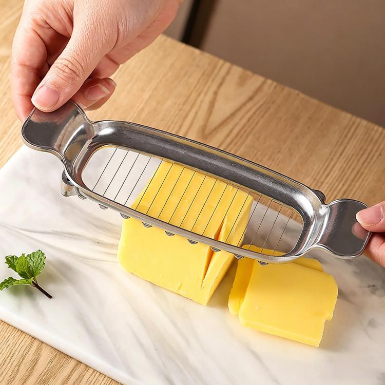 LsCook Die-Cast Aluminum Stainless Steel Cheese Slicer Butter Foie Gras Slicer, Non-stick, Polished, 430