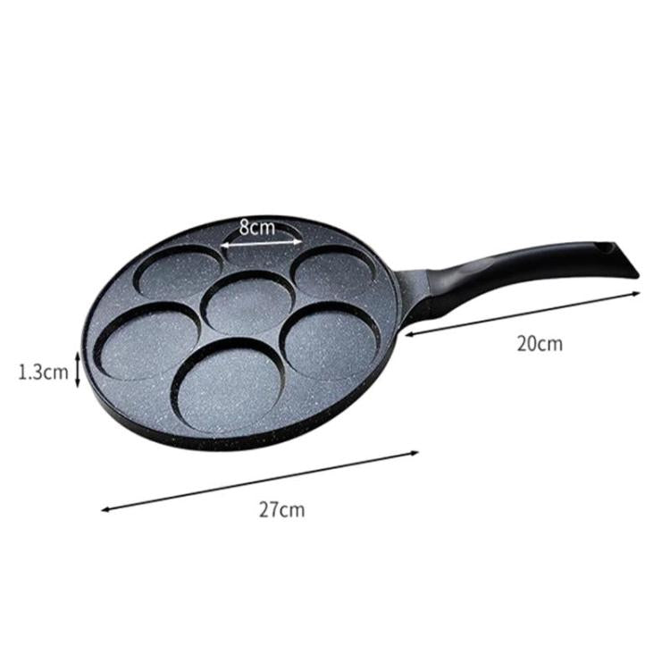 7-Cup Non-Stick Breakfast Burger Pan Household Flat Bottom Egg Frying Pan, Smooth Finish Gas, Waffle Gas, Smooth Finish General, Waffle General