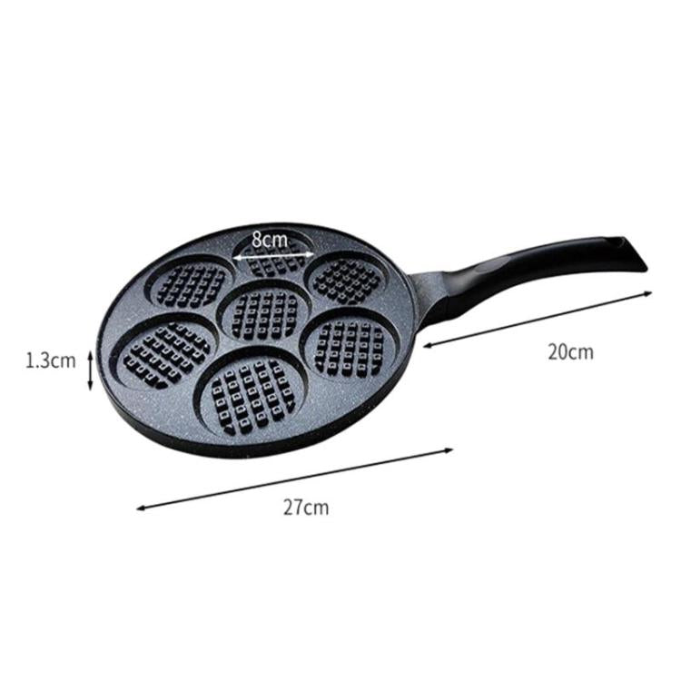 7-Cup Non-Stick Breakfast Burger Pan Household Flat Bottom Egg Frying Pan, Smooth Finish Gas, Waffle Gas, Smooth Finish General, Waffle General