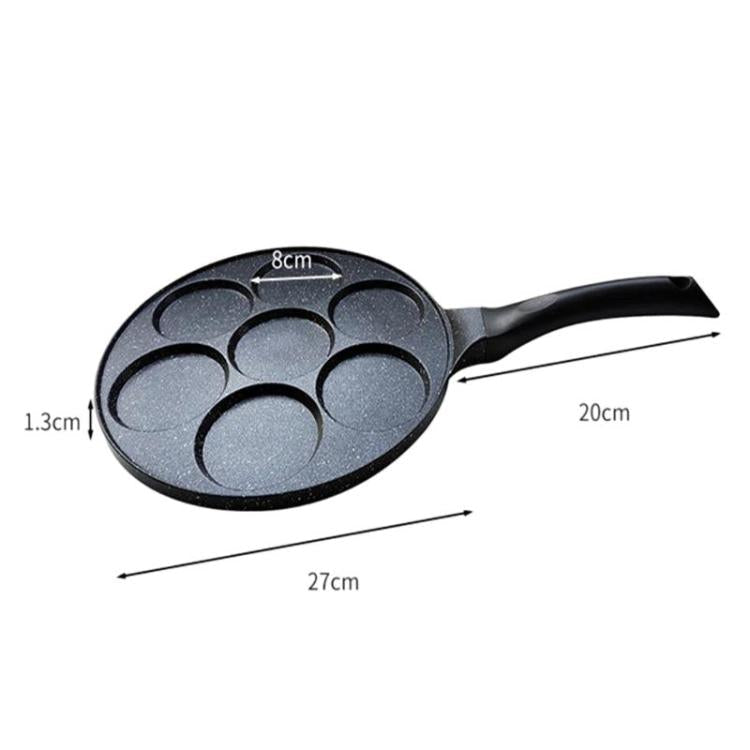 7-Cup Non-Stick Breakfast Burger Pan Household Flat Bottom Egg Frying Pan, Smooth Finish Gas, Waffle Gas, Smooth Finish General, Waffle General