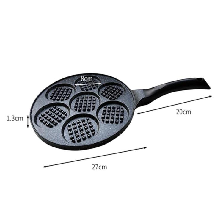 7-Cup Non-Stick Breakfast Burger Pan Household Flat Bottom Egg Frying Pan, Smooth Finish Gas, Waffle Gas, Smooth Finish General, Waffle General