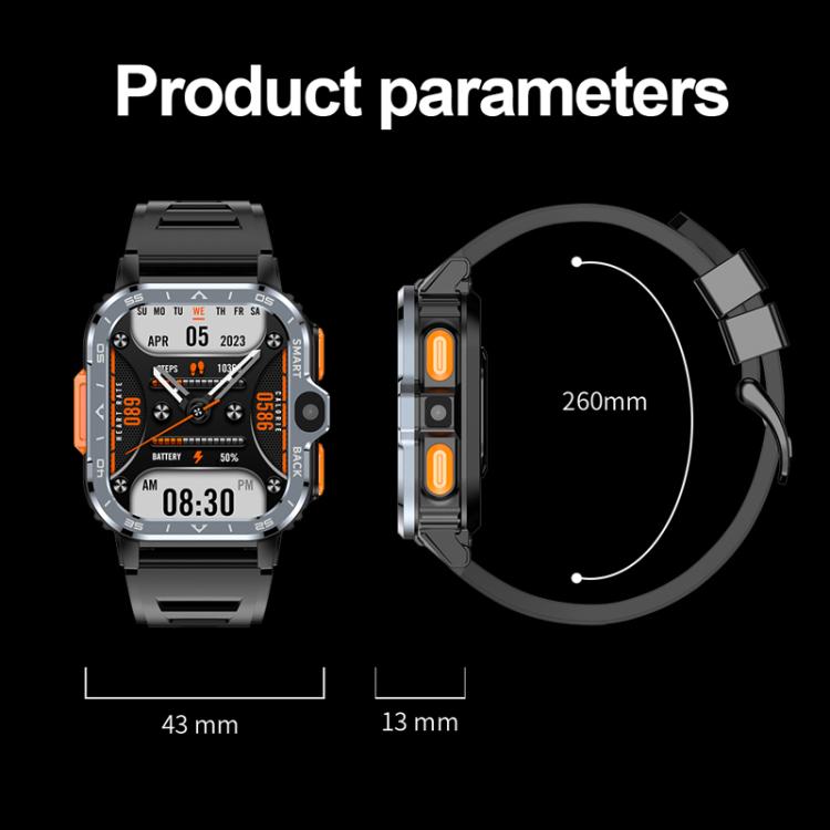 Eurasian African Versions 4G SIM Card Slot Rugged Sports Smartwatch With Google Play Store, Black 2+16G, Silver 2+16G, Black 4+64G, Silver 4+64G