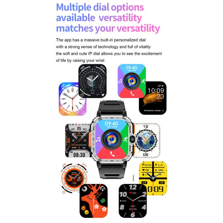 Eurasian African Versions 4G SIM Card Slot Rugged Sports Smartwatch With Google Play Store, Black 2+16G, Silver 2+16G, Black 4+64G, Silver 4+64G