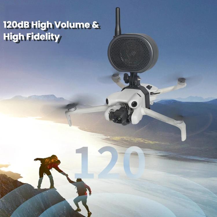Drone Megaphone for DJI Mini 4 Pro 2000M Long Distance Wireless Speaker 120dB High Volume Loudspeaker