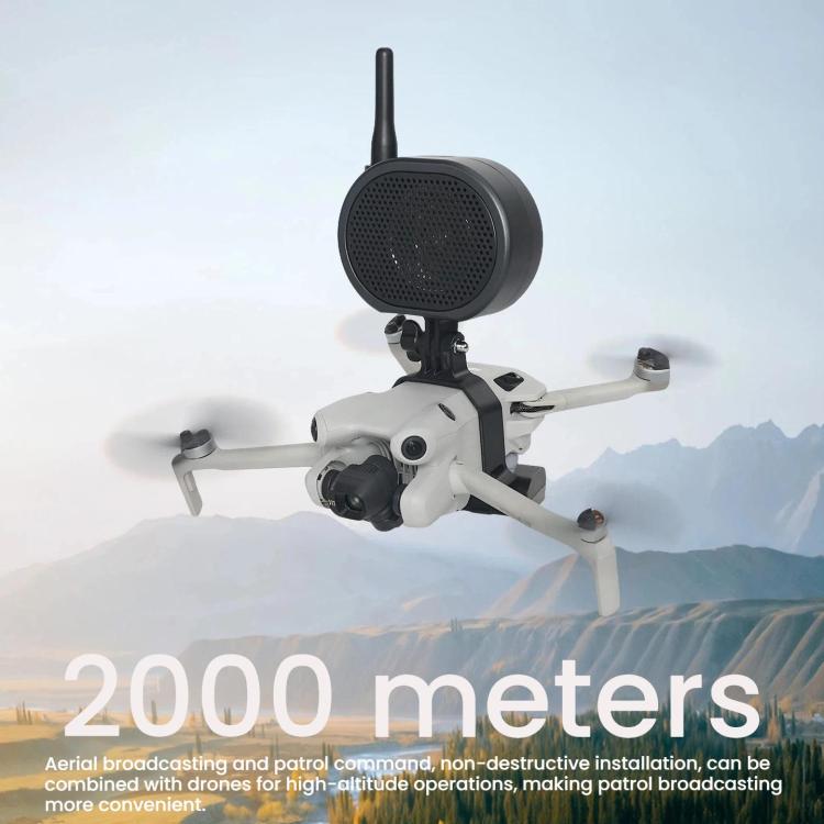 Drone Megaphone for DJI Mini 4 Pro 2000M Long Distance Wireless Speaker 120dB High Volume Loudspeaker