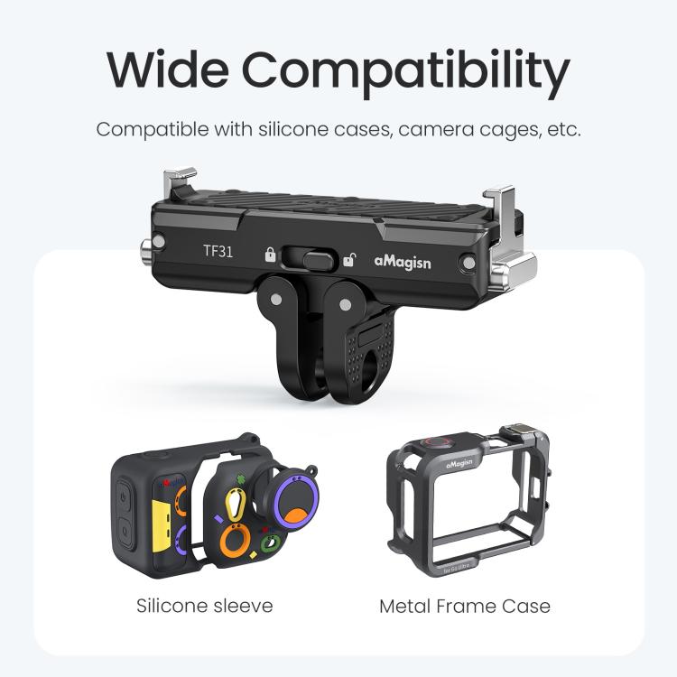 For Insta360 GO Ultra aMagisn Metal Magnetic Quick Release Mount 2.0 Lockable Adapter, For Insta360 GO Ultra