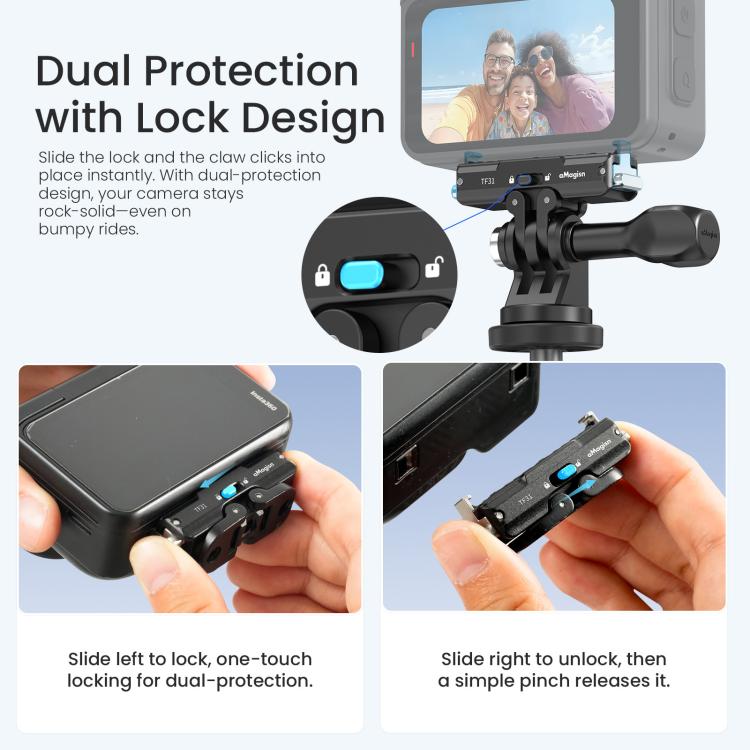 For Insta360 GO Ultra aMagisn Metal Magnetic Quick Release Mount 2.0 Lockable Adapter, For Insta360 GO Ultra