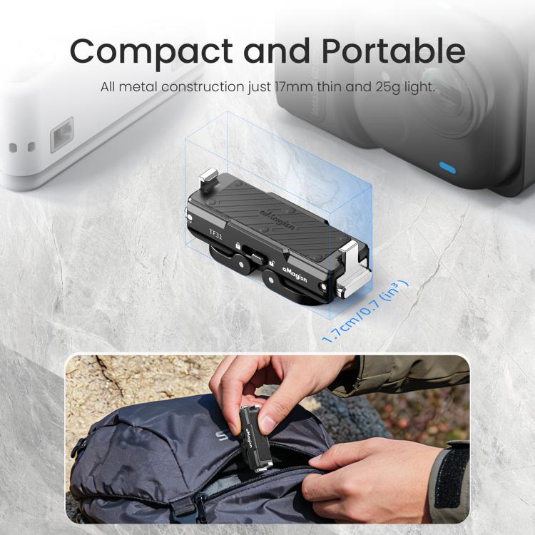 For Insta360 GO Ultra aMagisn Metal Magnetic Quick Release Mount 2.0 Lockable Adapter, For Insta360 GO Ultra