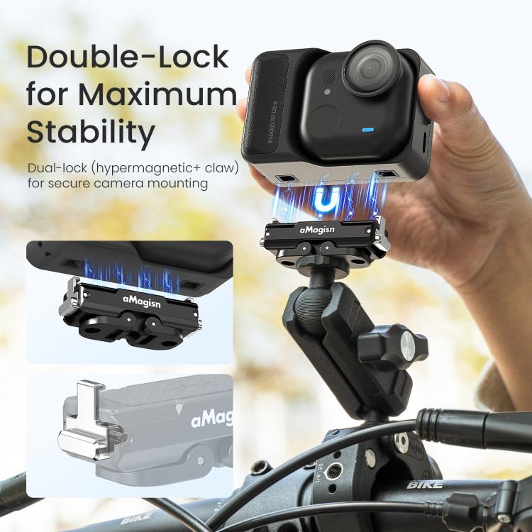 For Insta360 GO Ultra aMagisn Metal Magnetic Quick Release Mount 2.0 Lockable Adapter, For Insta360 GO Ultra