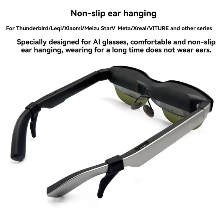 4pcs /Set Silicone Anti-Slip Ear Hooks for AI Smart Glasses Universal Comfort Eyeglass Ear Grips for Meta Ray-Ban, Xreal, Thunderbird