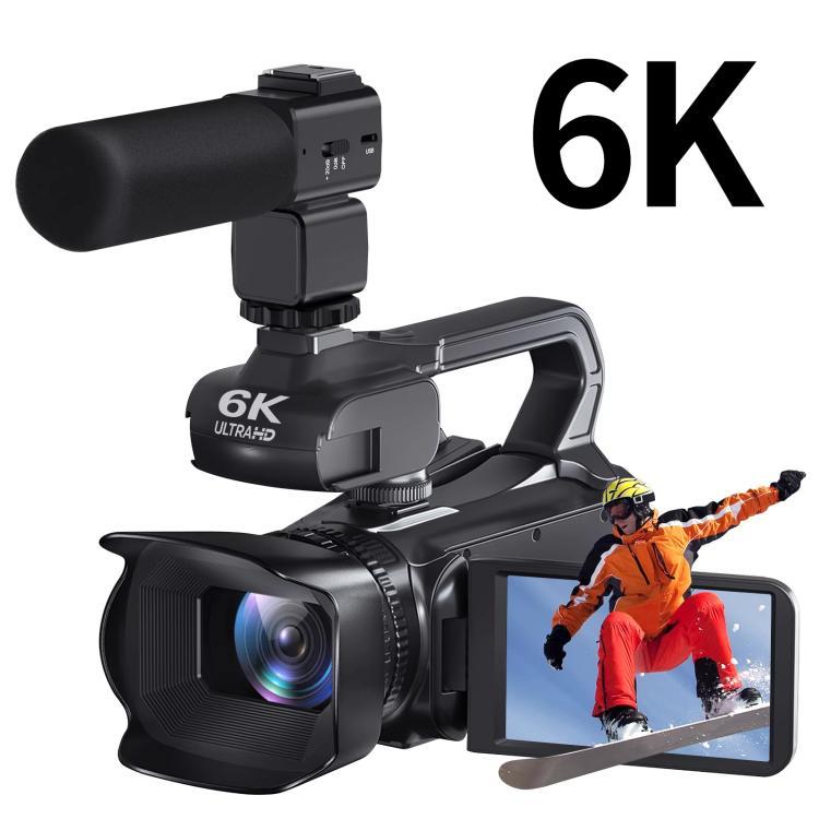 64MP 6K 18X Digital Zoom Camcorder Video Camera With 4-Inch Touch Screen, Microphone & LED Light, 32G, 64G, 128G, 256G