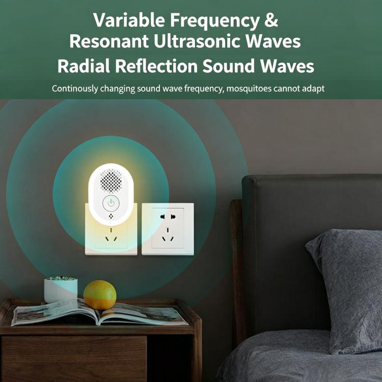 Intelligent Ultrasonic Mosquito Repellent Lamp, Household Silent Repeller For Mice, Insects & Cockroaches, US Plug