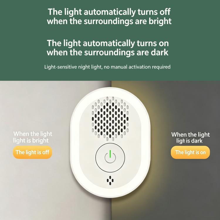 Intelligent Ultrasonic Mosquito Repellent Lamp, Household Silent Repeller For Mice, Insects & Cockroaches, US Plug
