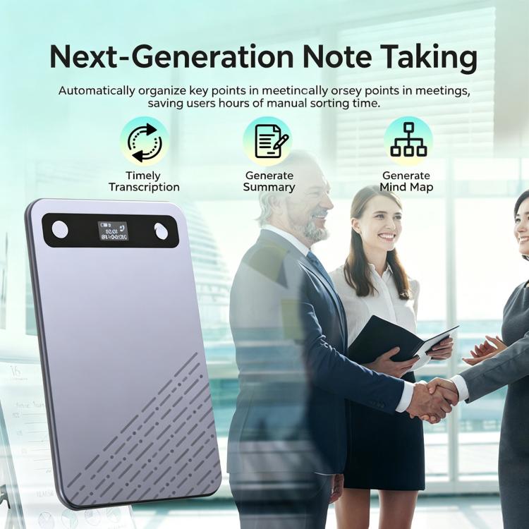 B86 Intelligent Noise-Reduction & Transcription Card-Shaped Voice Recorder, Bluetooth Magnetic AI Translator, 32GB, 64GB, No Memory Card