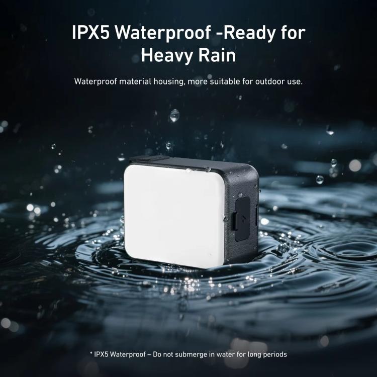For DJI Action 5 Pro/4/3 TELESIN Quick-Release Mini Vlog Fill Light, IPX5 Waterproof Magnetic LED Video Light With 3 Color Temps, For DJI Action 5 Pro/4/3