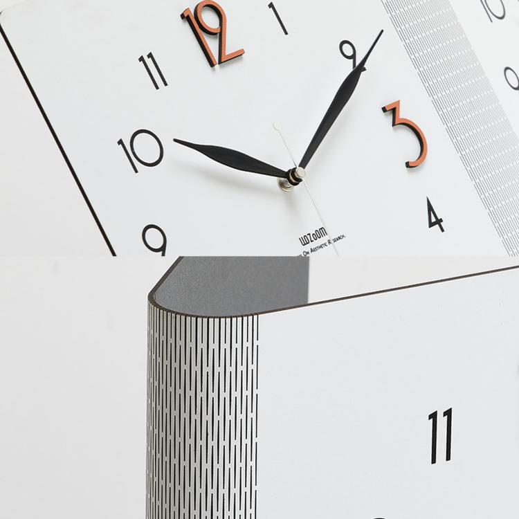 wozoom Double-Sided Corner Wall Clock Simple Decorative Clock For Living Room Corners, White Medium, White Large, Woodgrain Brown Medium, Woodgrain Brown Large
