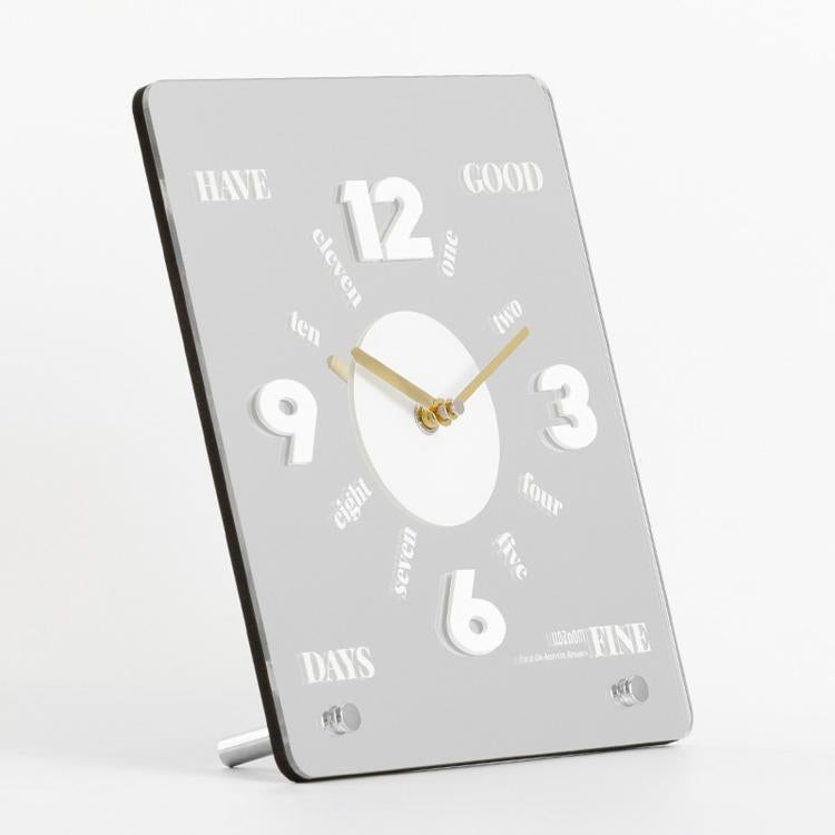 wozoom Modern Minimalist Desk Clock  Acrylic Mirror Table Clock With Silent Non-Ticking Quartz Movement