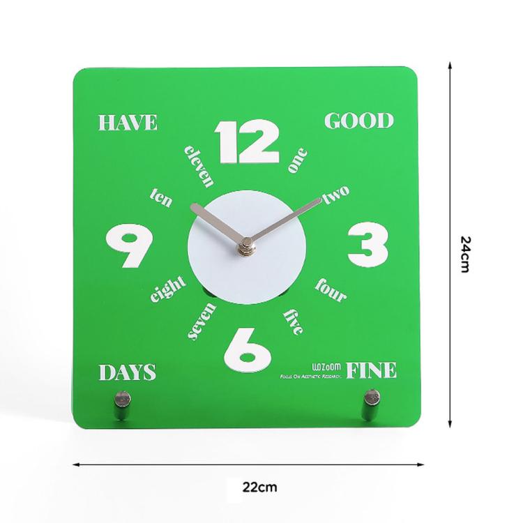 wozoom Modern Minimalist Desk Clock  Acrylic Mirror Table Clock With Silent Non-Ticking Quartz Movement