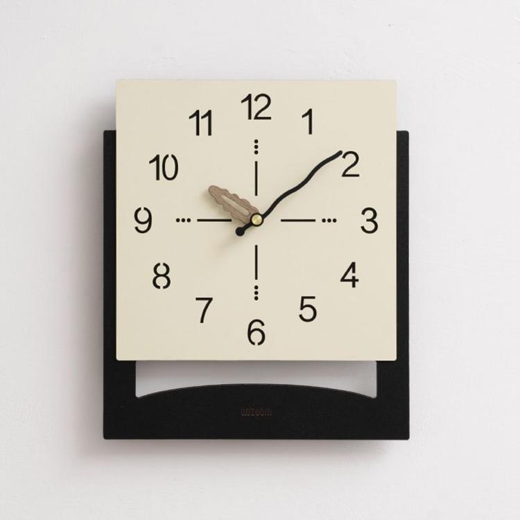 wozoom Minimalist Home Wall Clock Background Wall Decorative Clock, Cream White Standard, Cream White Swing, Pearl White Swing
