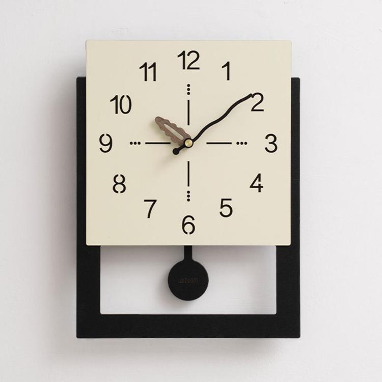 wozoom Minimalist Home Wall Clock Background Wall Decorative Clock, Cream White Standard, Cream White Swing, Pearl White Swing