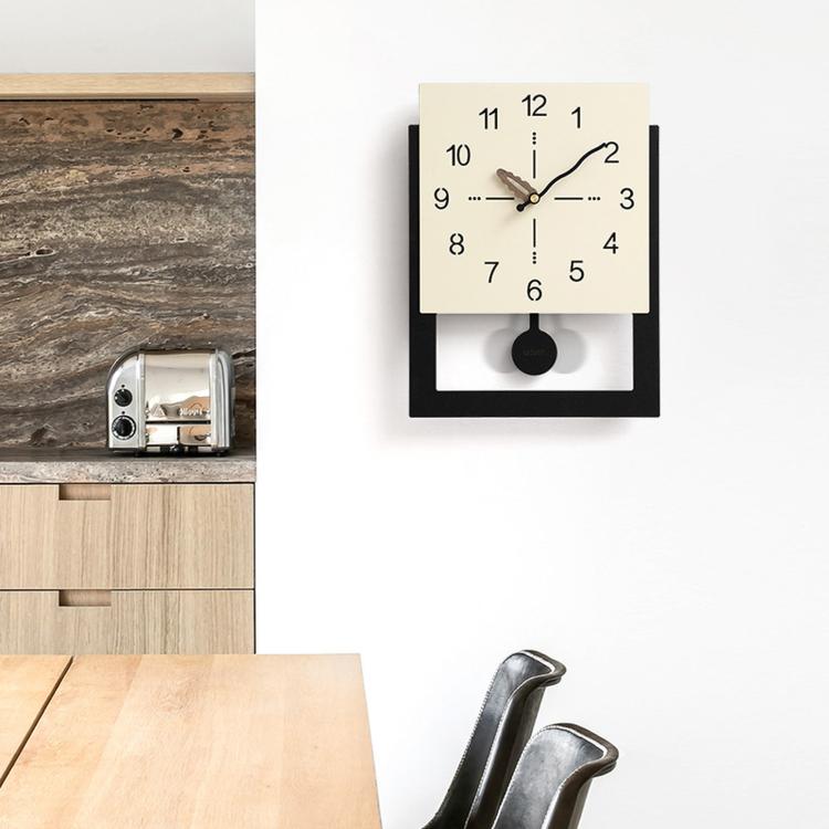 wozoom Minimalist Home Wall Clock Background Wall Decorative Clock, Cream White Standard, Cream White Swing, Pearl White Swing